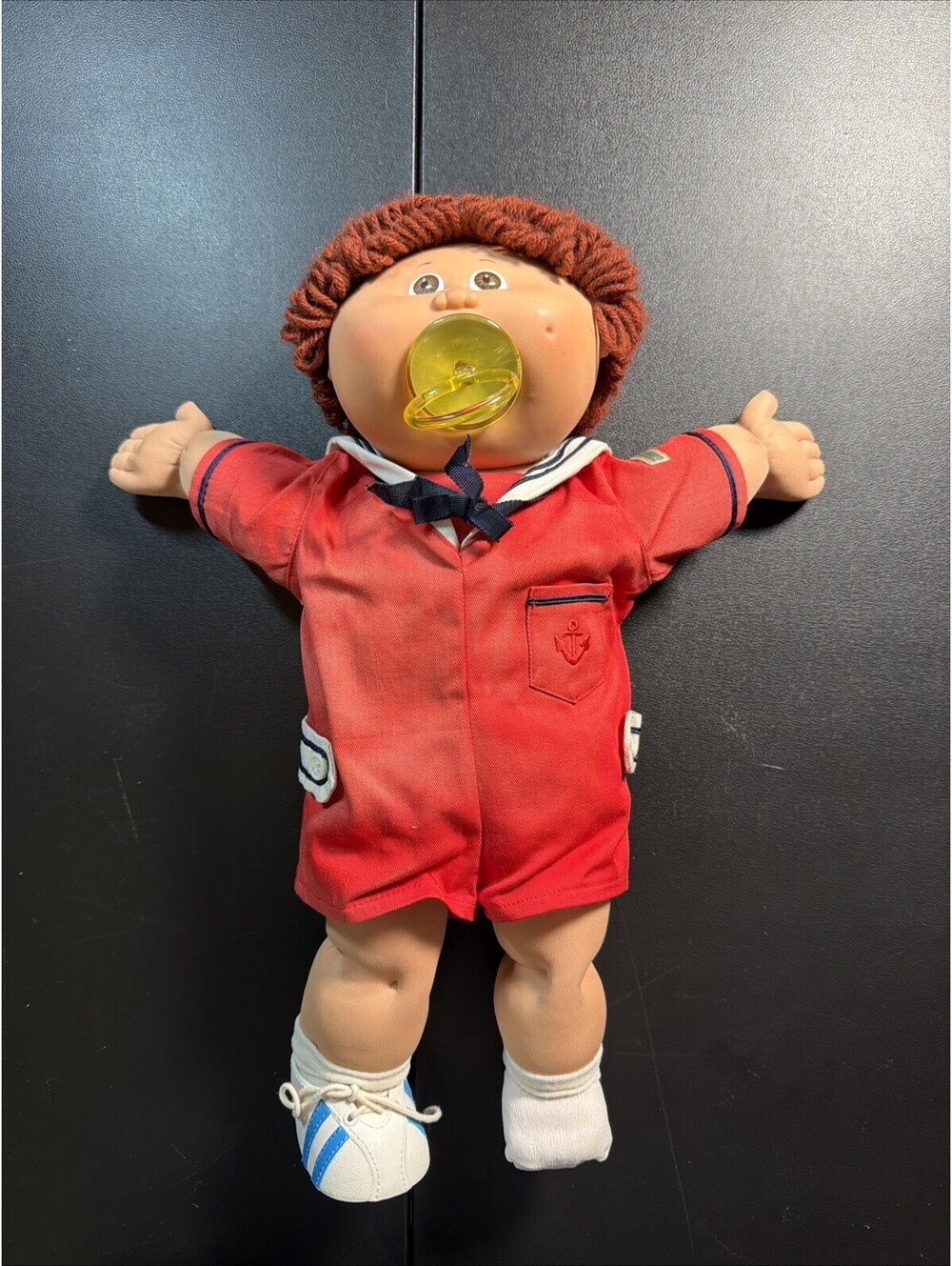 Vintage Cabbage Patch Kids 1980s Red Hair Pacifier Sailor Outfit Doll 16”